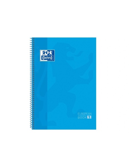 CI | Bloc espiral oxford european book tapa extradura din a4 80 hojas cuadricula 5 mm color turquesa