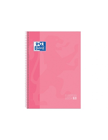 CI | Bloc espiral oxford tapa extradura microperforado din a4 80 hojas cuadros 5 mm color rosa dulce