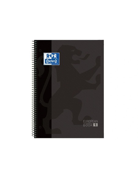 CI | Bloc espiral oxford european book tapa extradura din a4 80 hojas cuadricula 5 mm color gris
