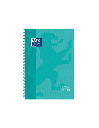 CI | Bloc espiral oxford tapa extradura microperforado din a4 80 hojas cuadros 5 mm color menta hielo