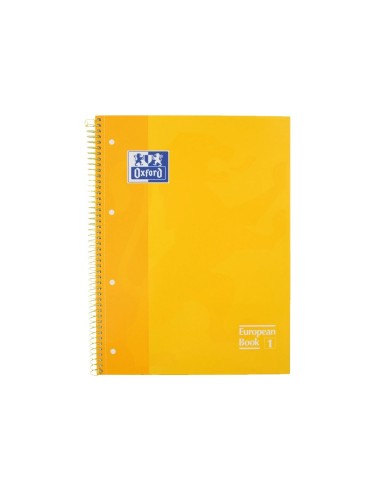 CI | Bloc espiral oxford tapa extradura microperforado din a4 80 hojas cuadros 5mm -color amarillo