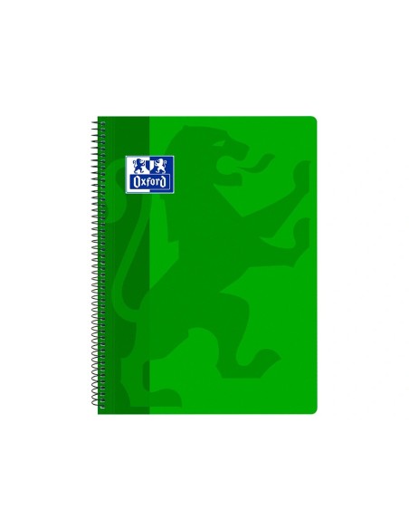 CI | Cuaderno espiral oxford school classic tapa polipropileno folio 80 hojas cuadro 4 mm con margen verde