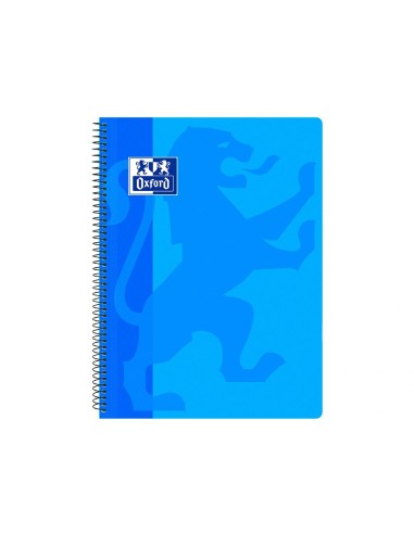 CI | Cuaderno espiral oxford school classic tapa polipropileno folio 80 hojas cuadro 4 mm con margen azul