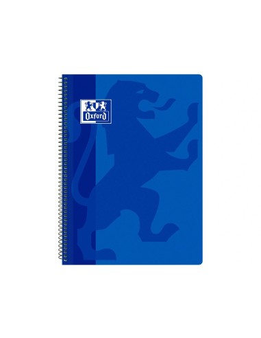 CI | Cuaderno espiral oxford school classic tapa polipropileno folio 80 hojas cuadro 4 mm con margen azul
