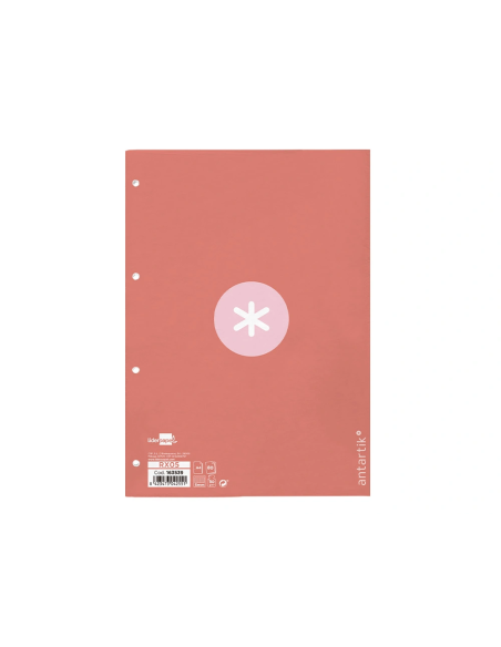 CI | Recambio Liderpapel A4 Antartik 80 Hojas 90G/M2 Cuadro 5 Mm 4 Taladros 1 Banda Marco Color Rosa