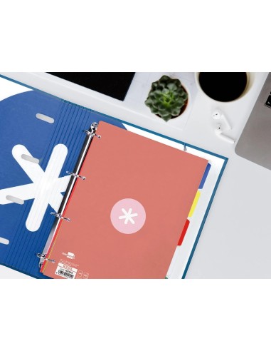 CI | Recambio Liderpapel A4 Antartik 80 Hojas 90G/M2 Cuadro 5 Mm 4 Taladros 1 Banda Marco Color Rosa