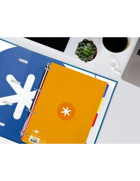 CI | Recambio Liderpapel A4 Antartik 80 Hojas 90G/M2 Cuadro 5 Mm 4 Taladros 1 Banda Marco Color Mostaza