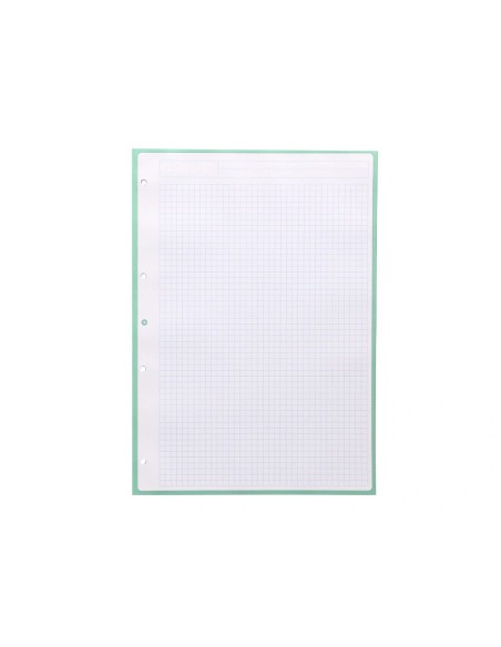 CI | Recambio Liderpapel A4 Antartik 80 Hojas 90G/M2 Cuadro 5 Mm 4 Taladros 1 Banda Marco Color Menta