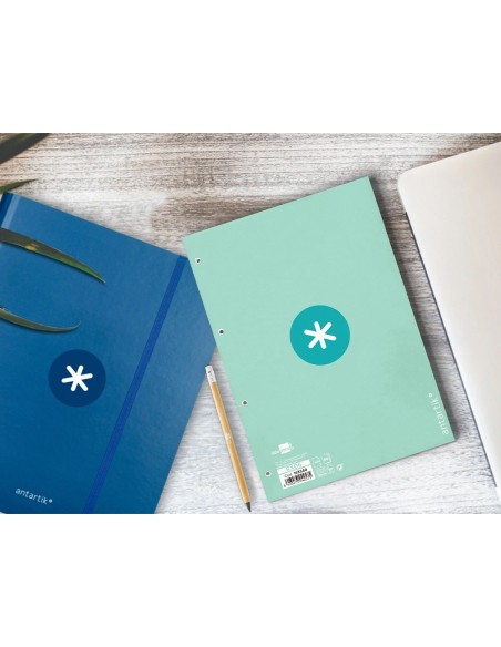 CI | Recambio Liderpapel A4 Antartik 80 Hojas 90G/M2 Cuadro 5 Mm 4 Taladros 1 Banda Marco Color Menta