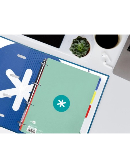 CI | Recambio Liderpapel A4 Antartik 80 Hojas 90G/M2 Cuadro 5 Mm 4 Taladros 1 Banda Marco Color Menta