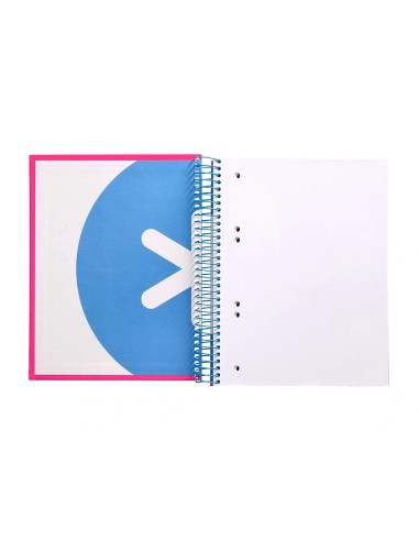 CI | Cuaderno espiral liderpapel a5 micro antartik tapa forrada 120h 100 gr liso con bandas 6 taladros color rosa fluor