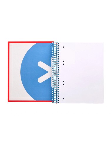 CI | Cuaderno espiral liderpapel a5 micro antartik tapa forrada 120h 100g liso con bandas 6 taladros color rojo