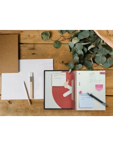 CI | Cuaderno espiral liderpapel a5 micro antartik tapa forrada 120h 100g liso con bandas 6 taladros color negro