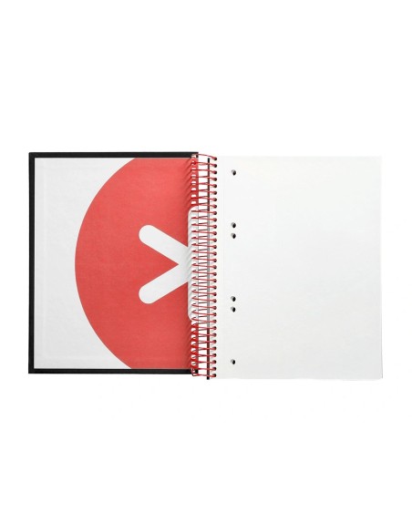 CI | Cuaderno espiral liderpapel a5 micro antartik tapa forrada 120h 100g liso con bandas 6 taladros color negro