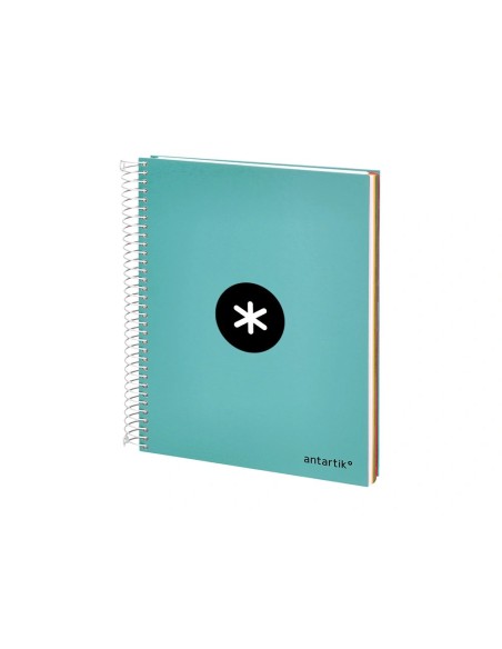 CI | Cuaderno espiral liderpapel a5 micro antartik tapa forrada120h 100 gr liso 5 bandas 6 taladros color menta