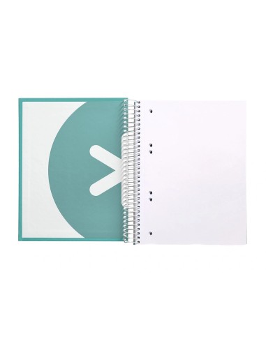CI | Cuaderno espiral liderpapel a5 micro antartik tapa forrada120h 100 gr liso 5 bandas 6 taladros color menta