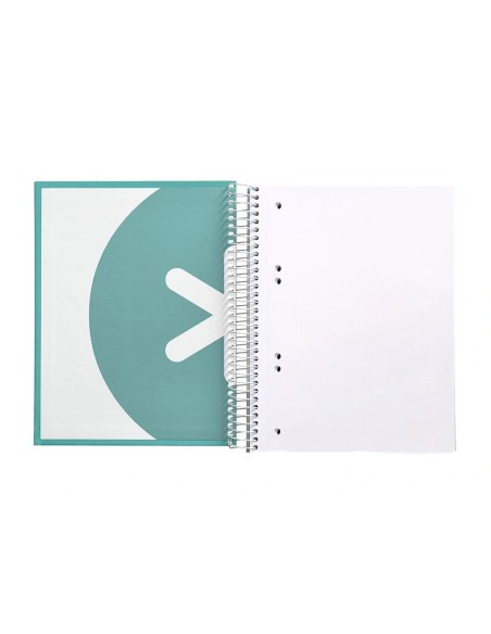CI | Cuaderno espiral liderpapel a5 micro antartik tapa forrada120h 100 gr liso 5 bandas 6 taladros color menta