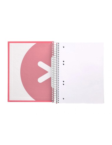CI | Cuaderno espiral liderpapel a5 micro antartik tapa forrada120h 100 gr liso 5 bandas 6 taladros color coral