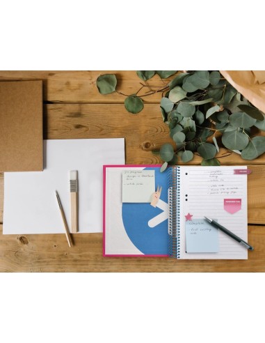 CI | Cuaderno espiral liderpapel a5 micro antartik tapa forrada 120h 100 gr horizontal 5 bandas 6 taladros color rosa