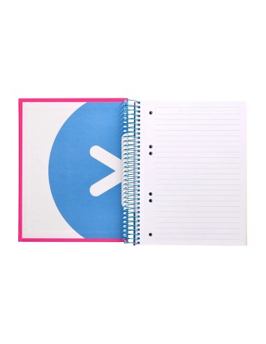 CI | Cuaderno espiral liderpapel a5 micro antartik tapa forrada 120h 100 gr horizontal 5 bandas 6 taladros color rosa