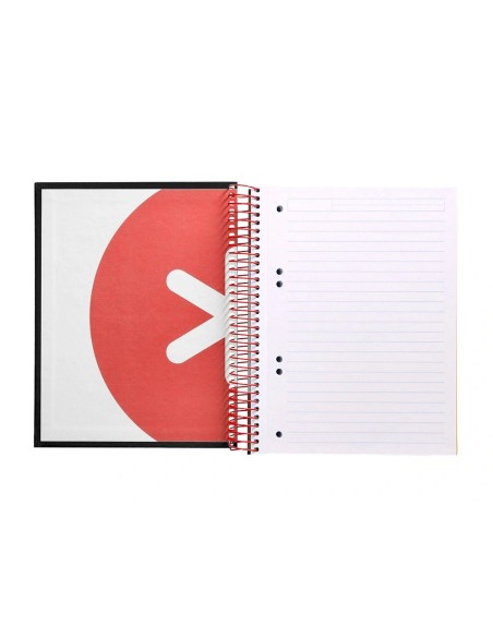 CI | Cuaderno espiral liderpapel a5 micro antartik tapa forrada 120h 100 gr horizontal 5 bandas 6 taladros color negro