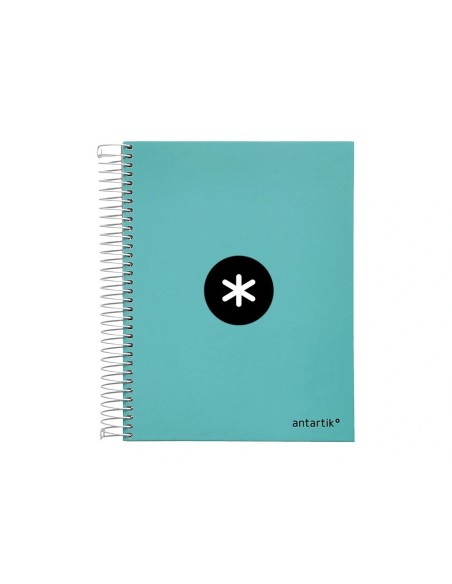 CI | Cuaderno espiral liderpapel a5 micro antartik tapa forrada120h 100 gr horizontal 5 banda6 taladros color menta