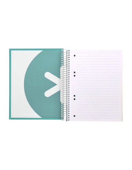 CI | Cuaderno espiral liderpapel a5 micro antartik tapa forrada120h 100 gr horizontal 5 banda6 taladros color menta