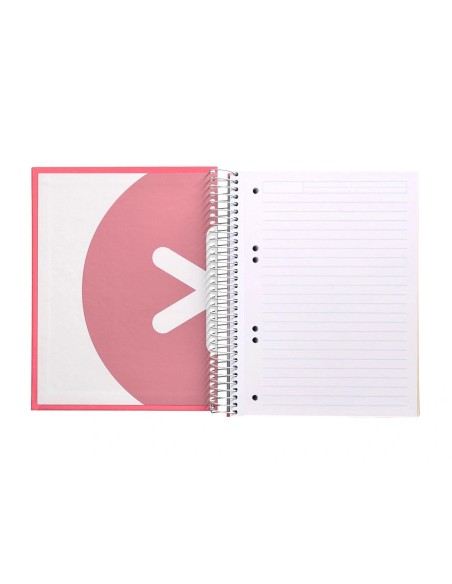 CI | Cuaderno espiral liderpapel a5 micro antartik tapa forrada120h 100 gr horizontal 5 banda6 taladros color coral
