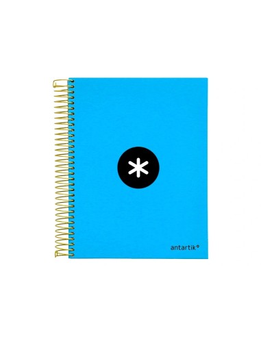 CI | Cuaderno espiral liderpapel a5 micro antartik tapa forrada 120h 100 gr horizontal 5 bandas 6 taladros color azul