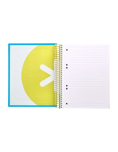 CI | Cuaderno espiral liderpapel a5 micro antartik tapa forrada 120h 100 gr horizontal 5 bandas 6 taladros color azul