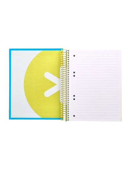 CI | Cuaderno espiral liderpapel a5 micro antartik tapa forrada 120h 100 gr horizontal 5 bandas 6 taladros color azul