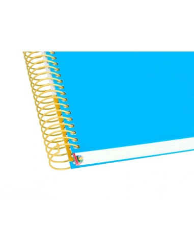 CI | Cuaderno espiral liderpapel a5 micro antartik tapa forrada 120h 100 gr horizontal 5 bandas 6 taladros color azul