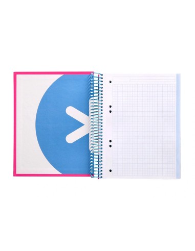 CI | Cuaderno espiral liderpapel a5 micro antartik tapa forrada 120h 100 gr cuadro5mm 5 bandas 6 taladros color rosa