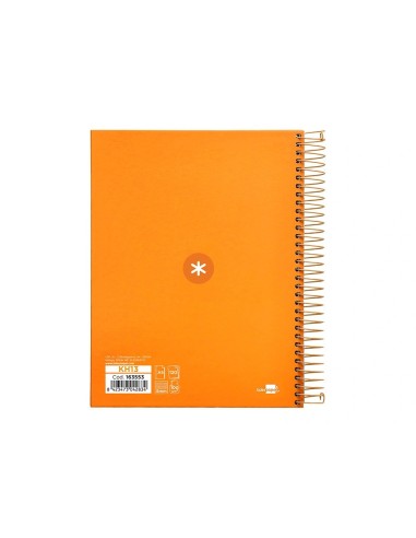 CI | Cuaderno espiral liderpapel a5 micro antartik tapa forrada120h 100 gr cuadro 5mm 5 banda6 taladros color mostaza
