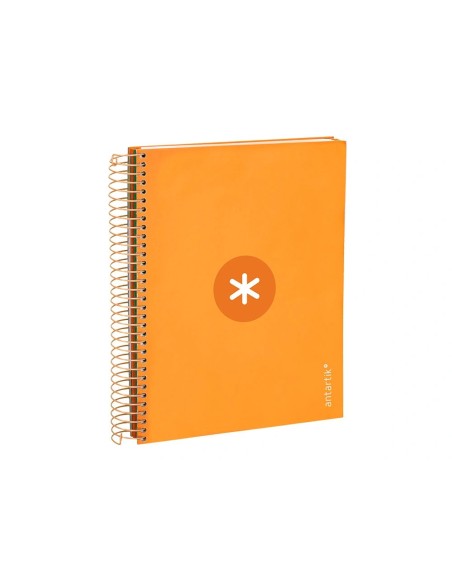 CI | Cuaderno espiral liderpapel a5 micro antartik tapa forrada120h 100 gr cuadro 5mm 5 banda6 taladros color mostaza