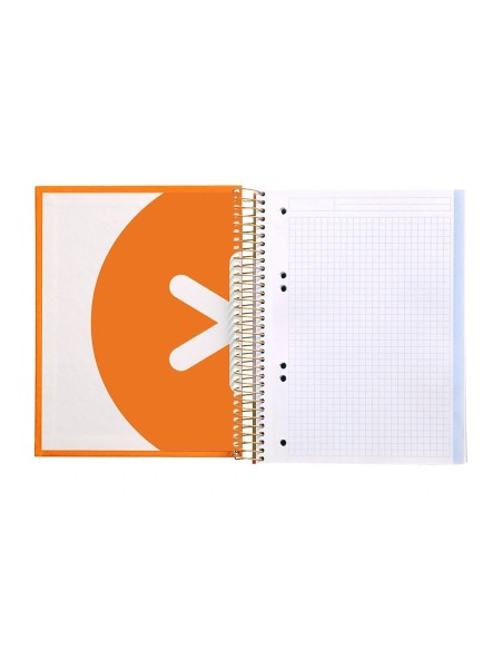 CI | Cuaderno espiral liderpapel a5 micro antartik tapa forrada120h 100 gr cuadro 5mm 5 banda6 taladros color mostaza