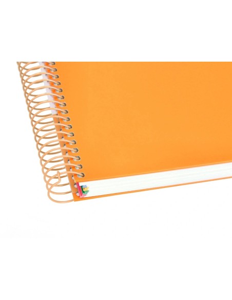 CI | Cuaderno espiral liderpapel a5 micro antartik tapa forrada120h 100 gr cuadro 5mm 5 banda6 taladros color mostaza
