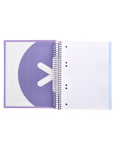 CI | Cuaderno espiral liderpapel a5 micro antartik tapa forrada120h 100 gr cuadro 5mm 5 banda6 taladros color lavanda