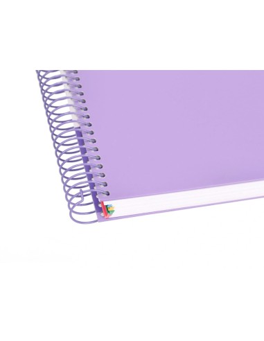 CI | Cuaderno espiral liderpapel a5 micro antartik tapa forrada120h 100 gr cuadro 5mm 5 banda6 taladros color lavanda