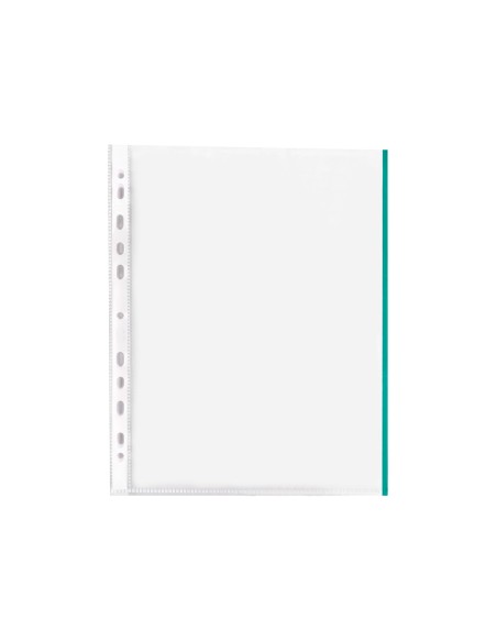 CI | Funda multitaladro q-connect din a4 70 mc cristal con borde colores surtidos bolsa de 25