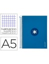 CI | Cuaderno espiral liderpapel a5 micro antartik tapa forrada120h 100 gr cuadro 5mm 5 banda6 taladros color azul oscuro