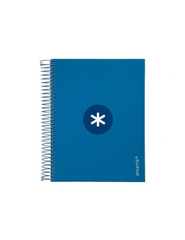 CI | Cuaderno espiral liderpapel a5 micro antartik tapa forrada120h 100 gr cuadro 5mm 5 banda6 taladros color azul oscuro