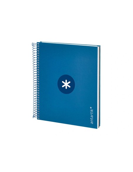 CI | Cuaderno espiral liderpapel a5 micro antartik tapa forrada120h 100 gr cuadro 5mm 5 banda6 taladros color azul oscuro
