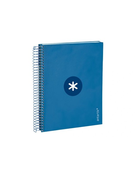 CI | Cuaderno espiral liderpapel a5 micro antartik tapa forrada120h 100 gr cuadro 5mm 5 banda6 taladros color azul oscuro