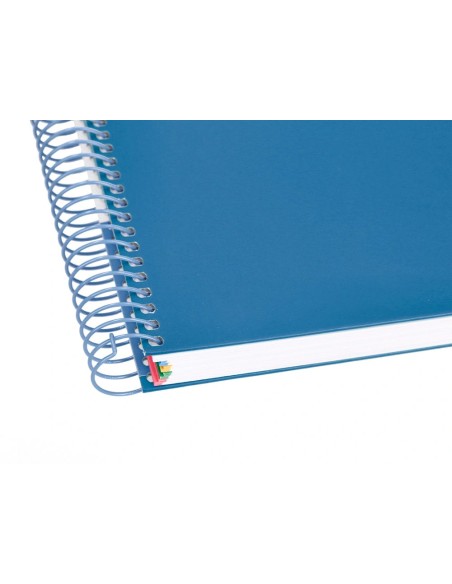 CI | Cuaderno espiral liderpapel a5 micro antartik tapa forrada120h 100 gr cuadro 5mm 5 banda6 taladros color azul oscuro