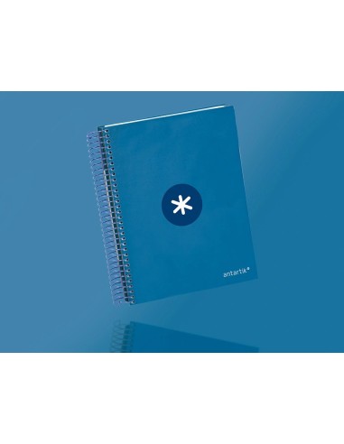 CI | Cuaderno espiral liderpapel a5 micro antartik tapa forrada120h 100 gr cuadro 5mm 5 banda6 taladros color azul oscuro