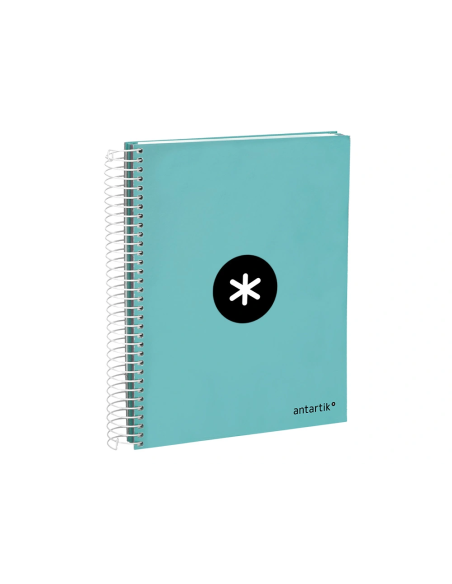 CI | Cuaderno espiral liderpapel a5 micro antartik tapa forrada120h 100 gr cuadro 5 mm 5 band6 taladros color menta