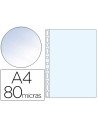 CI | Funda multitaladro esselte din a4 polipropileno 80 mc 11 taladros cristal caja de 100 unidades