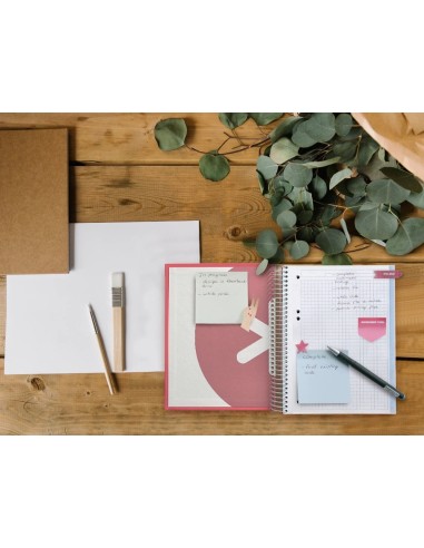 CI | Cuaderno espiral liderpapel a5 micro antartik tapa forrada120h 100 gr cuadro 5 mm 5 band6 taladros color coral