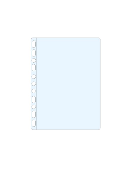 CI | Funda multitaladro esselte din a4 polipropileno 80 mc 11 taladros cristal caja de 100 unidades